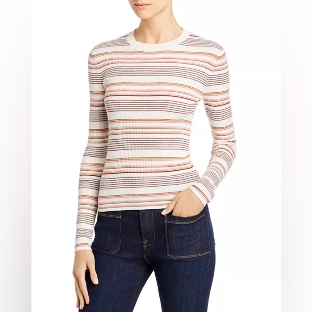 FRAME Easy Striped Rib-Knit Sweater